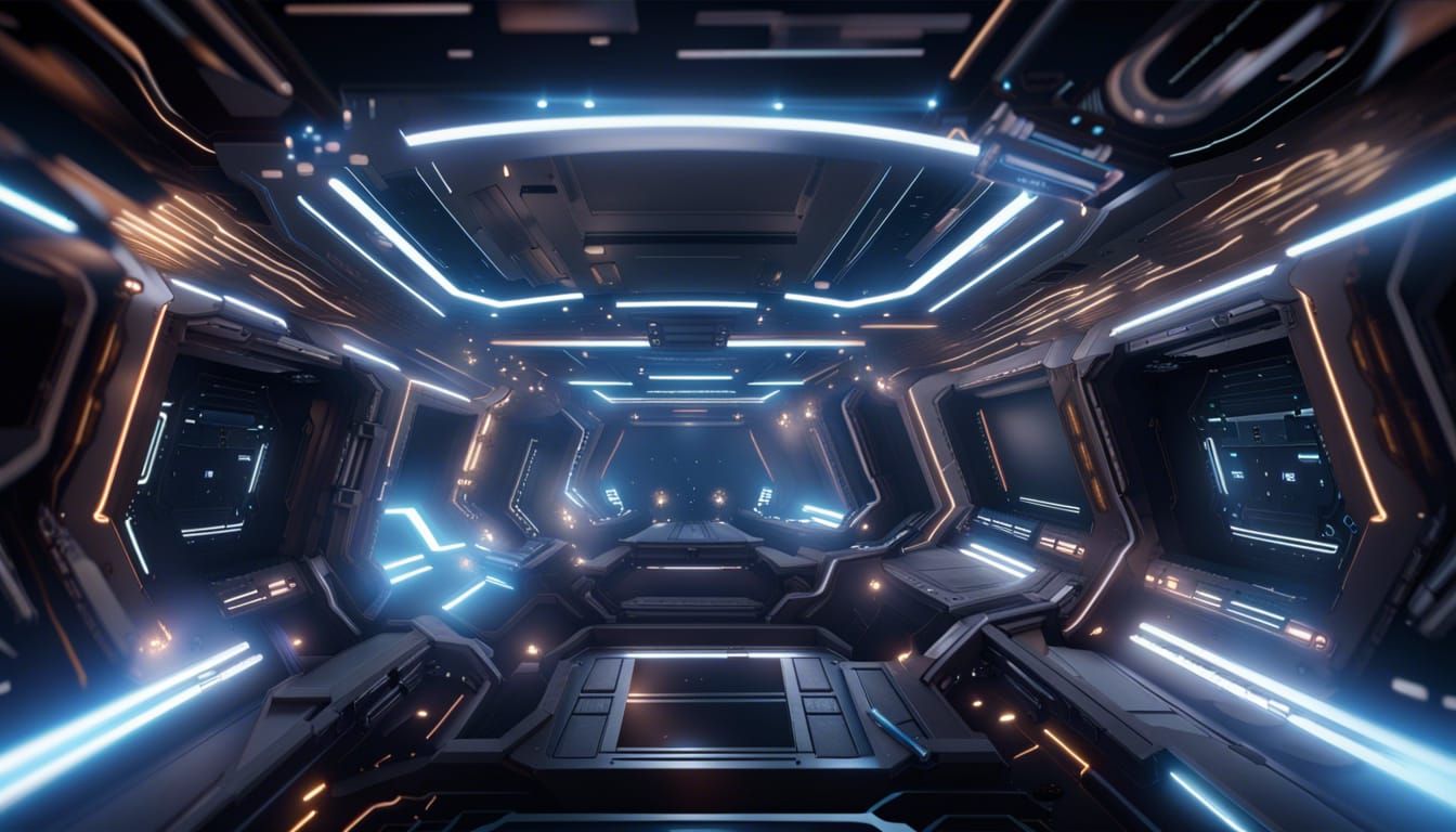 Andromeda Galaxy Spaceship in Sci-Fi Style