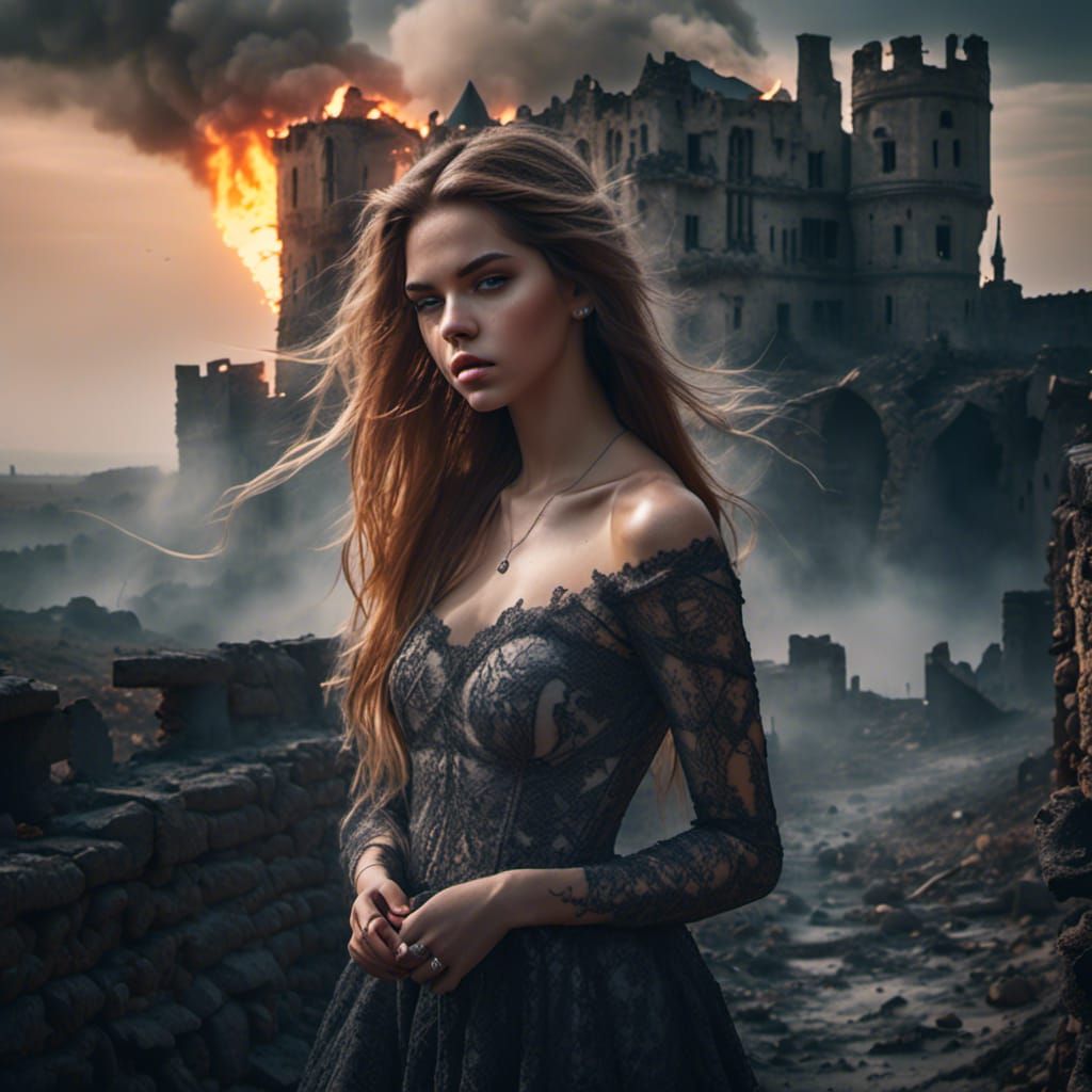 Runes Portrait in Ruins with Magical Atmosphere