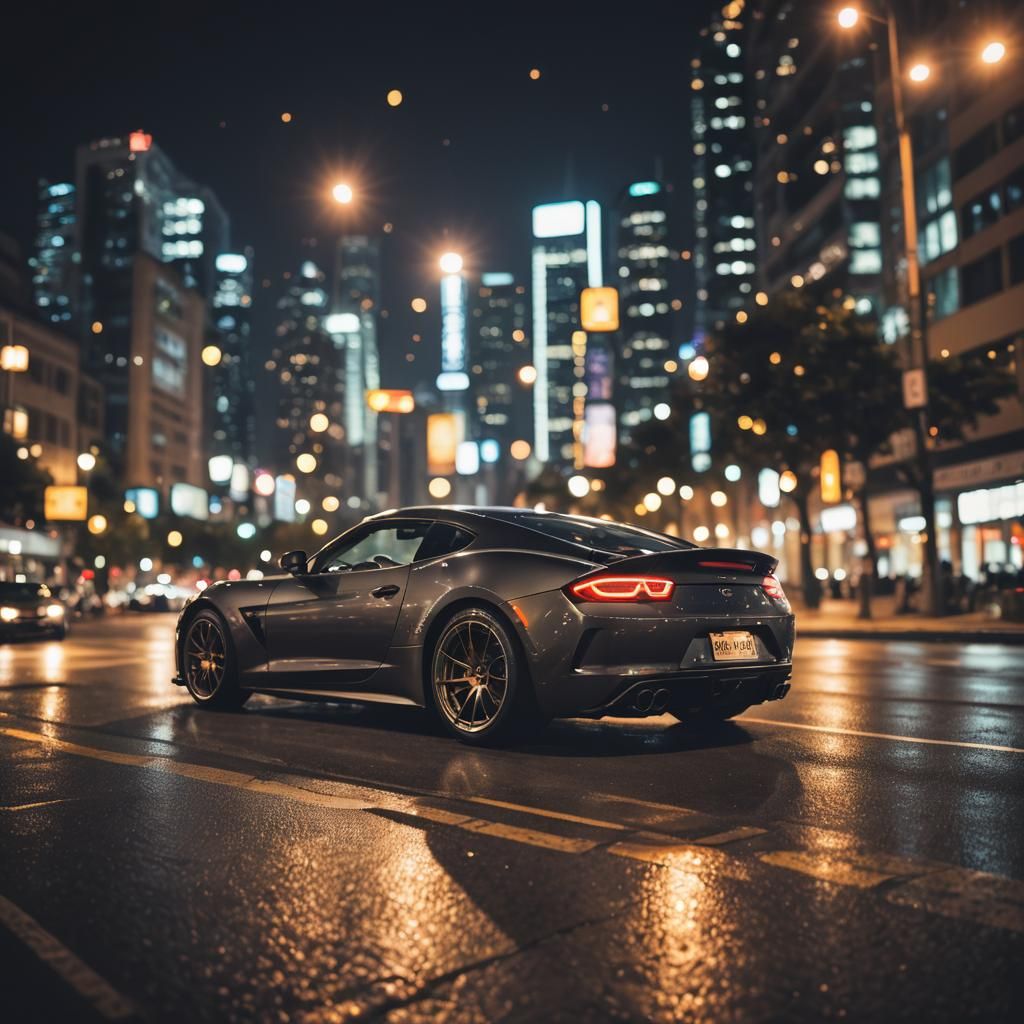 Sleek Sports Car at Night: Professional Photography