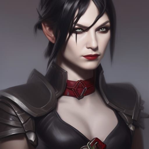 Fantasy Elf Assassin Portrait in Digital Art Style