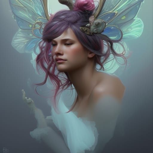 Elephant Fairy Portrait in Hyperdetailed Style