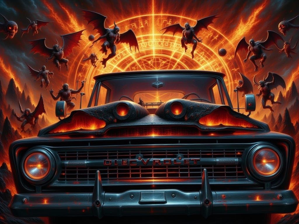 Surreal Flames Engulf a Vintage 1963 Chevrolet C-10 Pickup T...