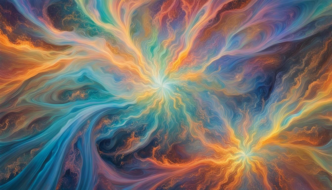 Iridescent Pastel Plasma Stars in Abstract Art Style