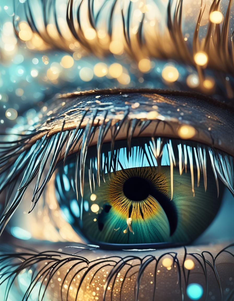 Macro Eye Close-Up in Hyper-Realistic Digital Art
