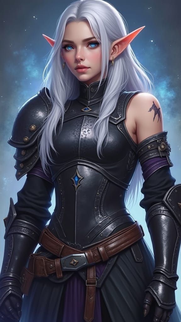 Elven Mage with Arcane Runes in Digital Art Style