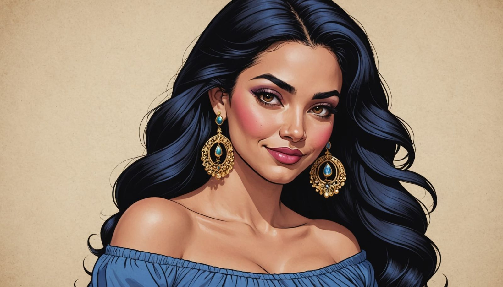 Hyperrealistic Latina Goddess in Downward Dog, Chola Chic