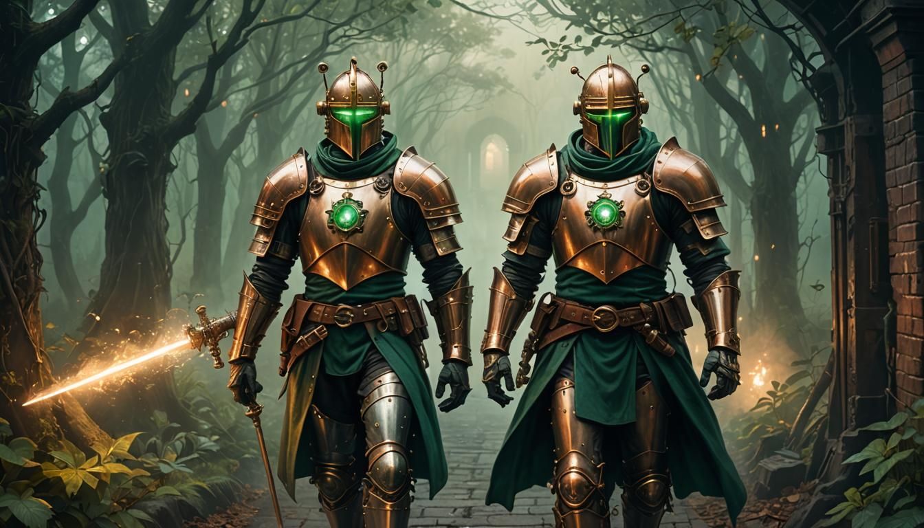 Steampunk Knight at Misty Path Entrance