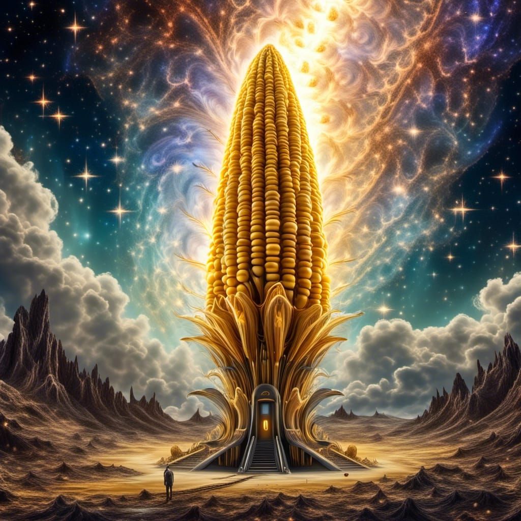 Retro-Futuristic Corn Cob Rocket Launch