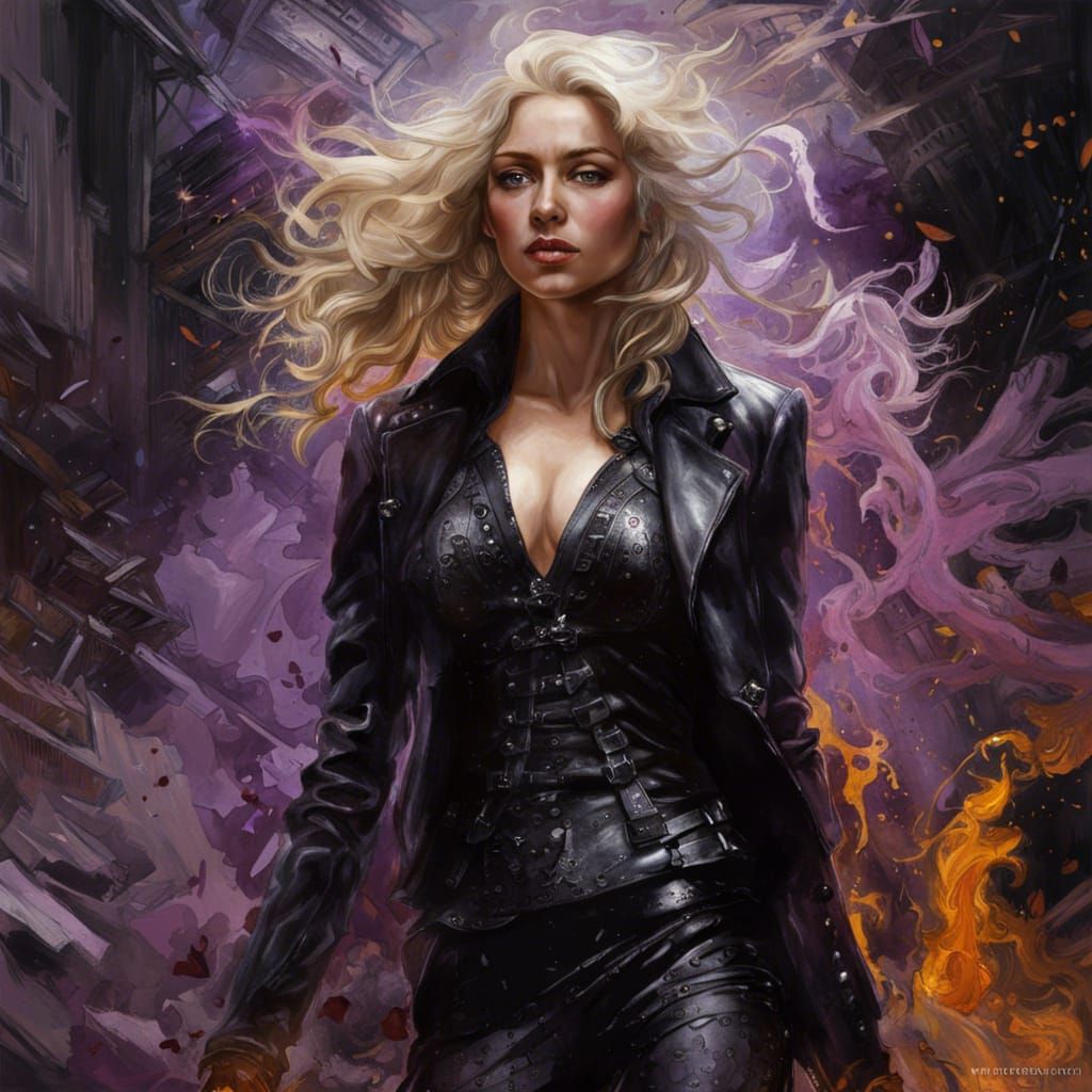 Hyperrealistic Woman in Purple Suit, Fine Art