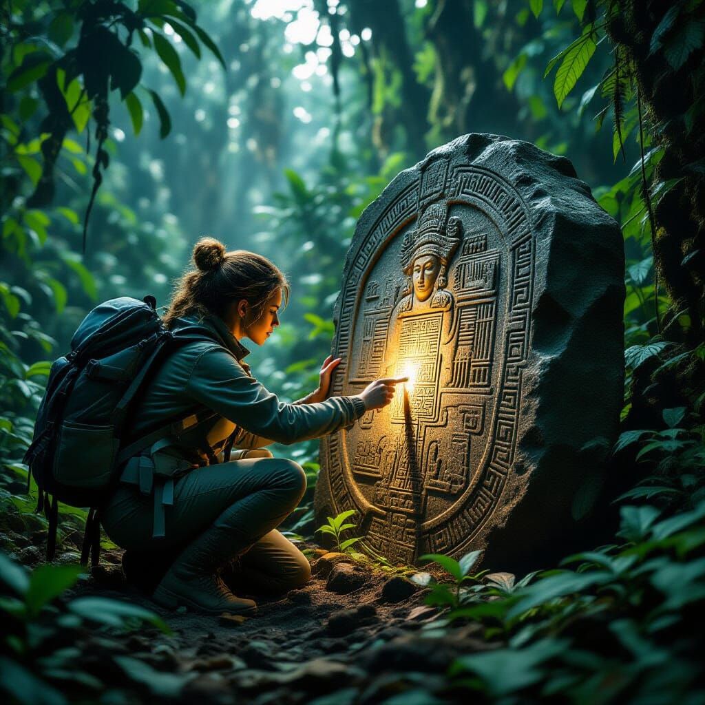 Explorer Uncovers Ancient Jungle Tablet in Cinematic Film St...