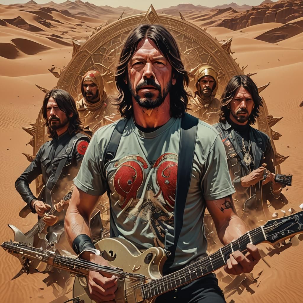 Foo Fighters Gig with Devil, Digital Art