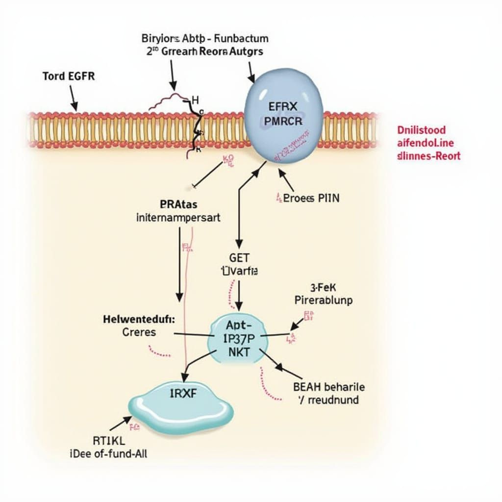 EGFR-PI3K-AKT Pathway Diagram in Molecular Biology Style