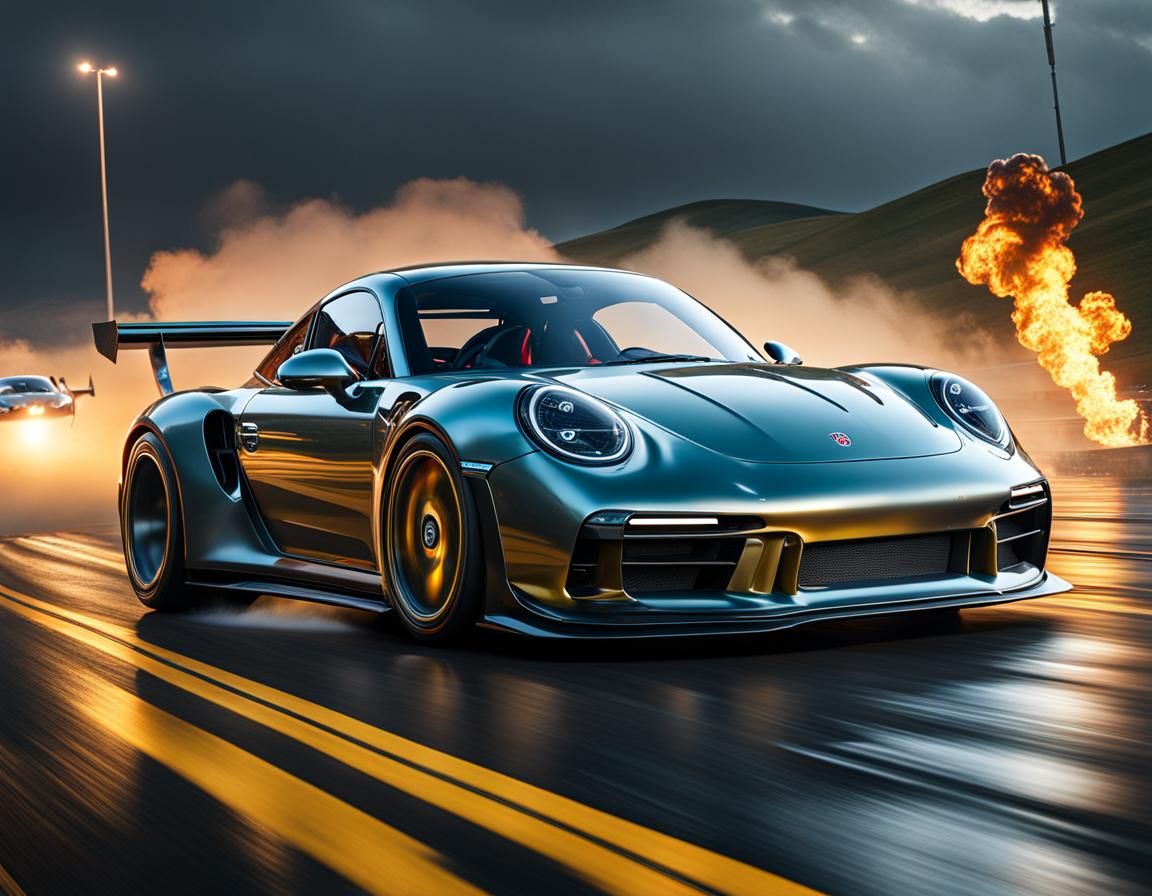 Porsche Drag Race in Unreal Engine 5 Render