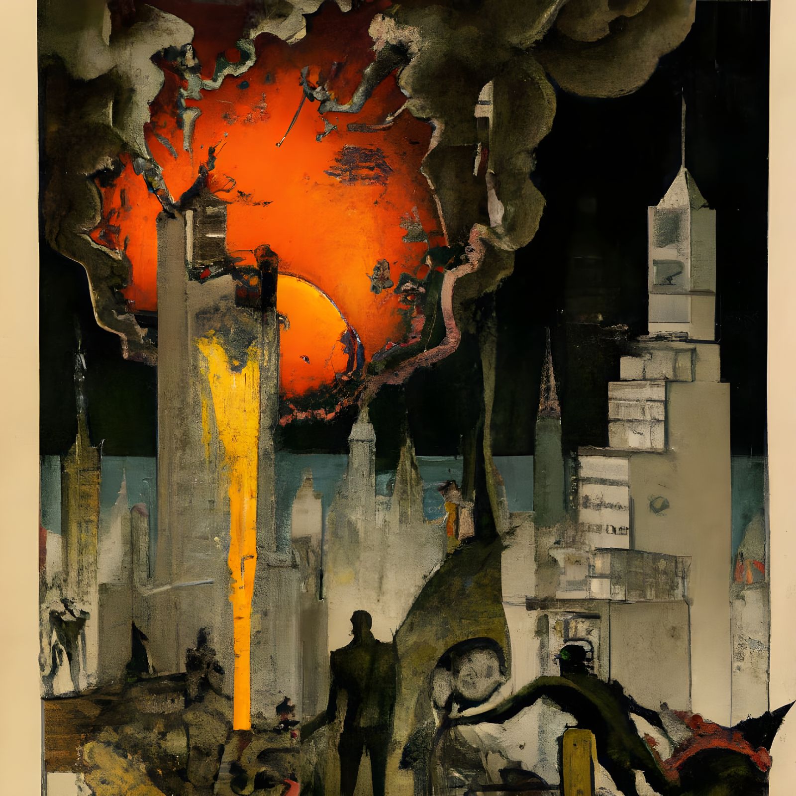 Surreal New York Apocalypse in Wrightson-Doré Style