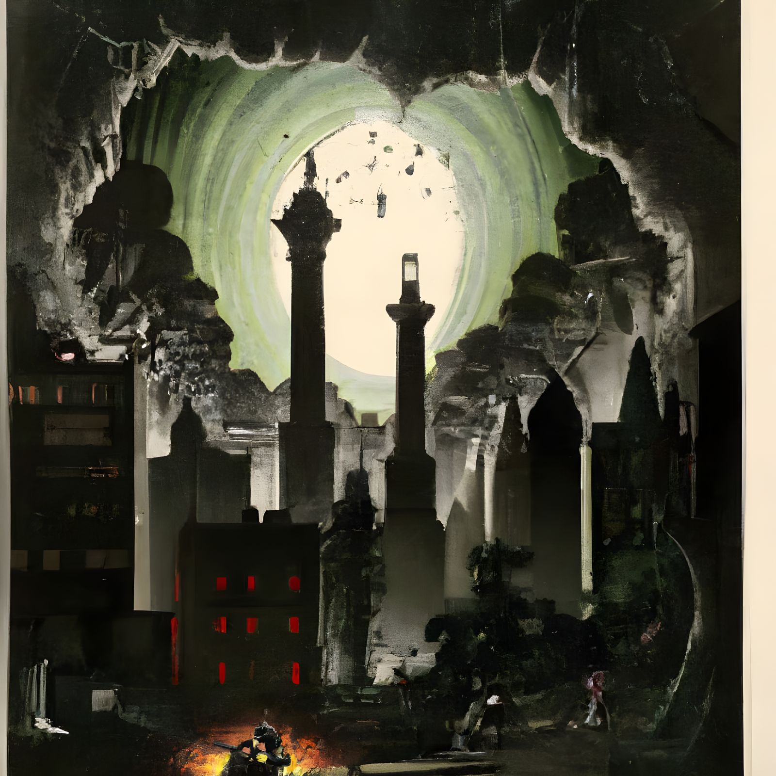 NYC Apocalypse with Greco-Roman Deities in Wrightson-Doré St...