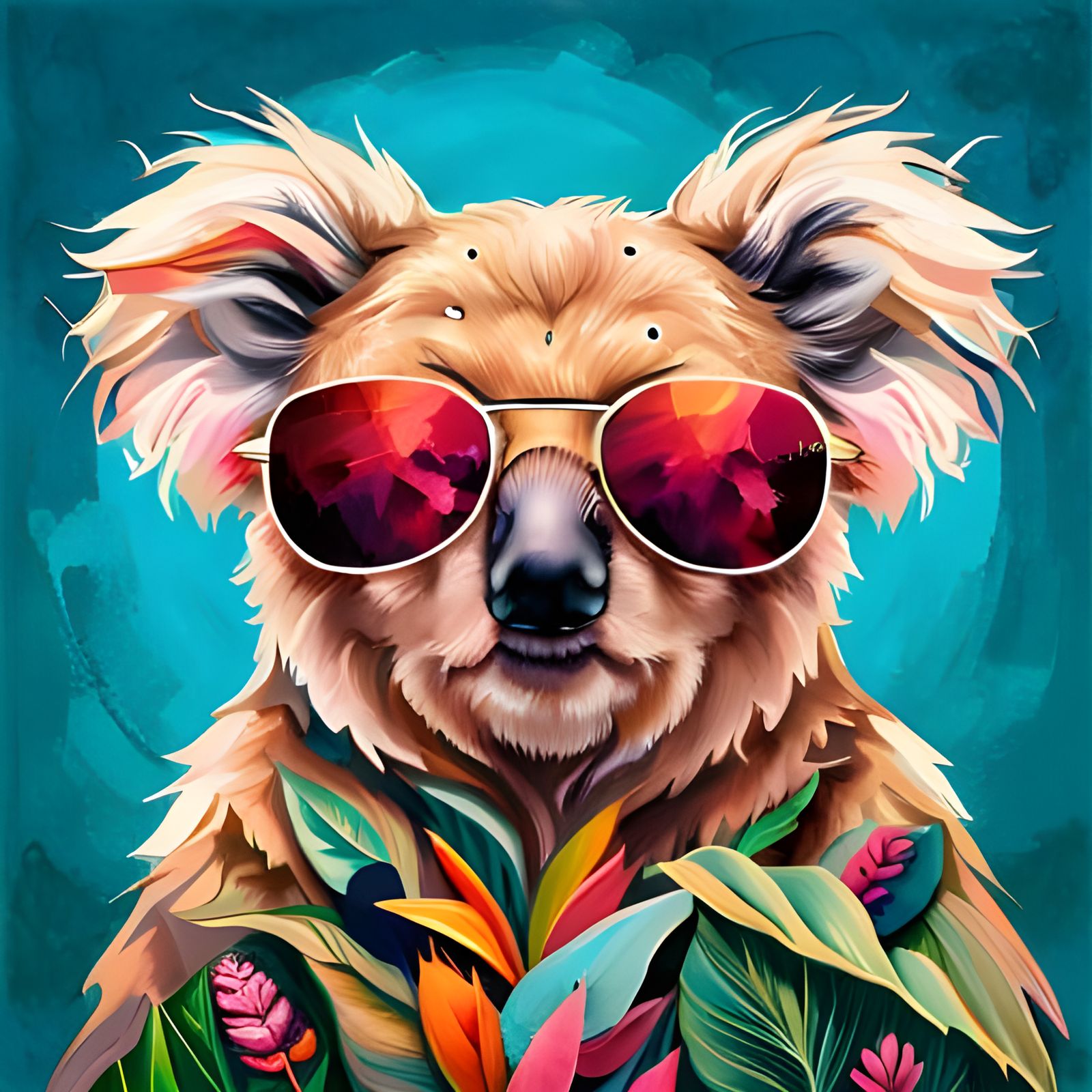 Adorable Koala Portrait with Sunglasses