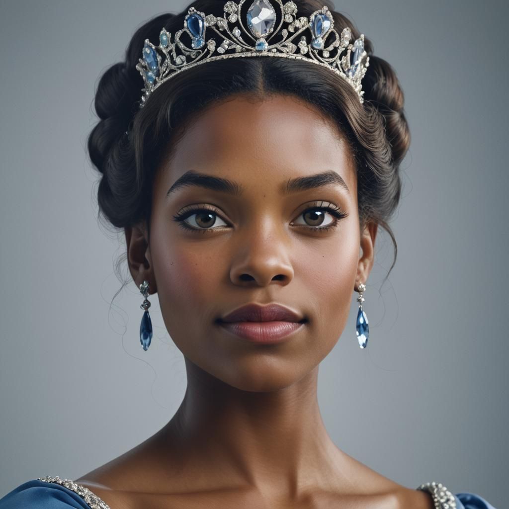 Princess Tiana Portrait in Classic Hollywood Glamour Style