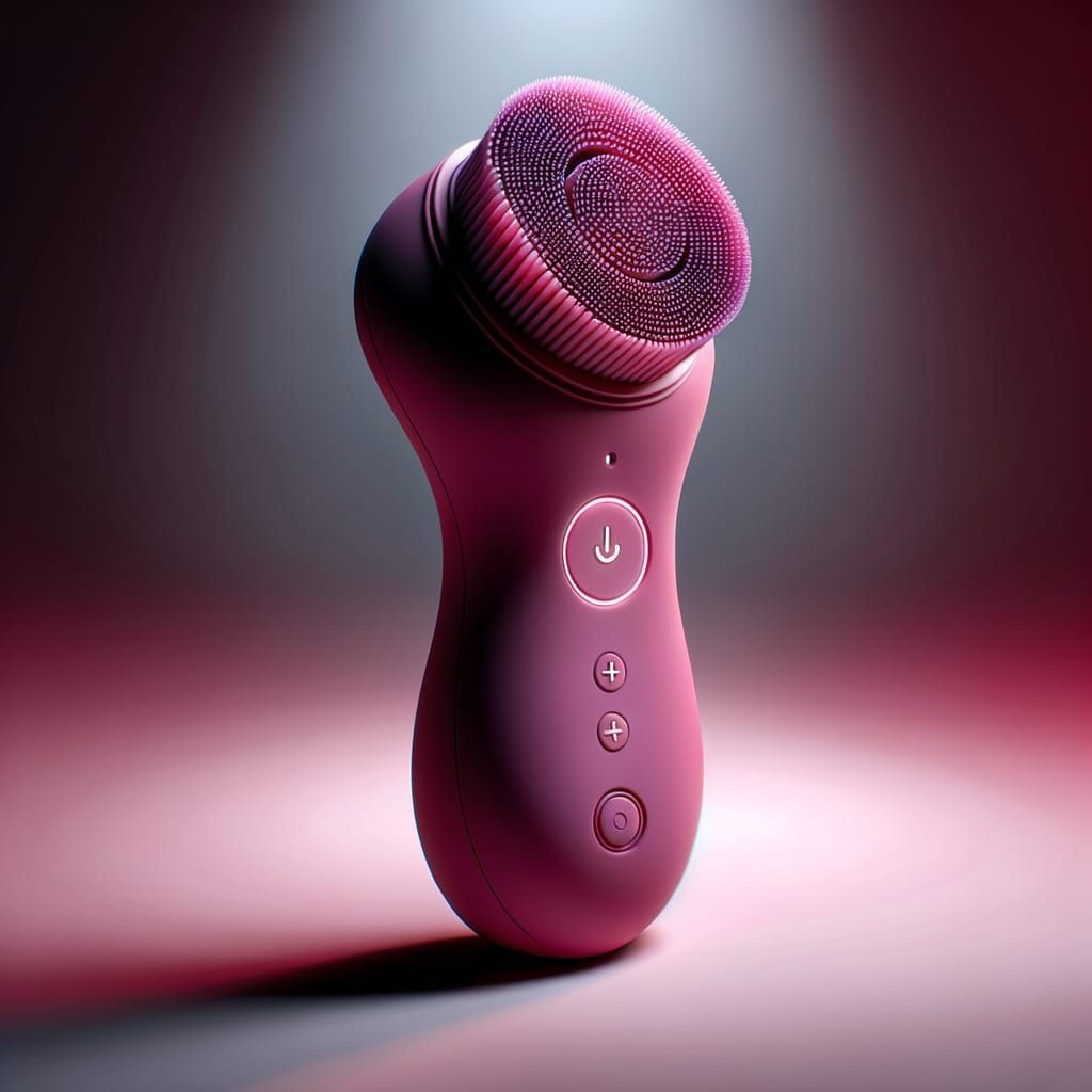 Modern Fuchsia Silicone Facial Cleansing Brush in Matte Fini...