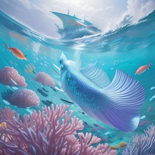 Rainbow Sea Slug in Anime Style 3D Art