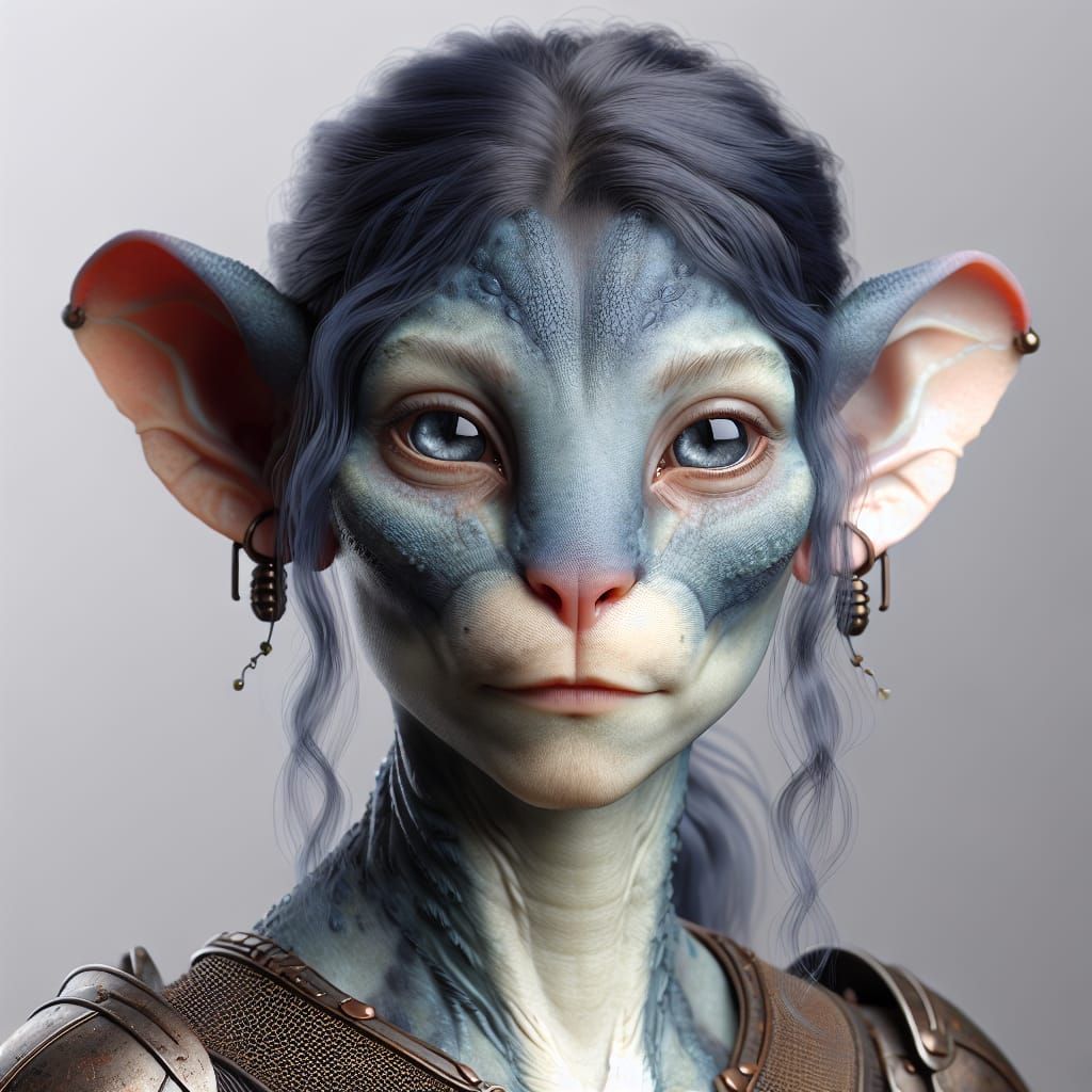 Humanoid Warrior with Guinea Pig Features in Bronze Armor