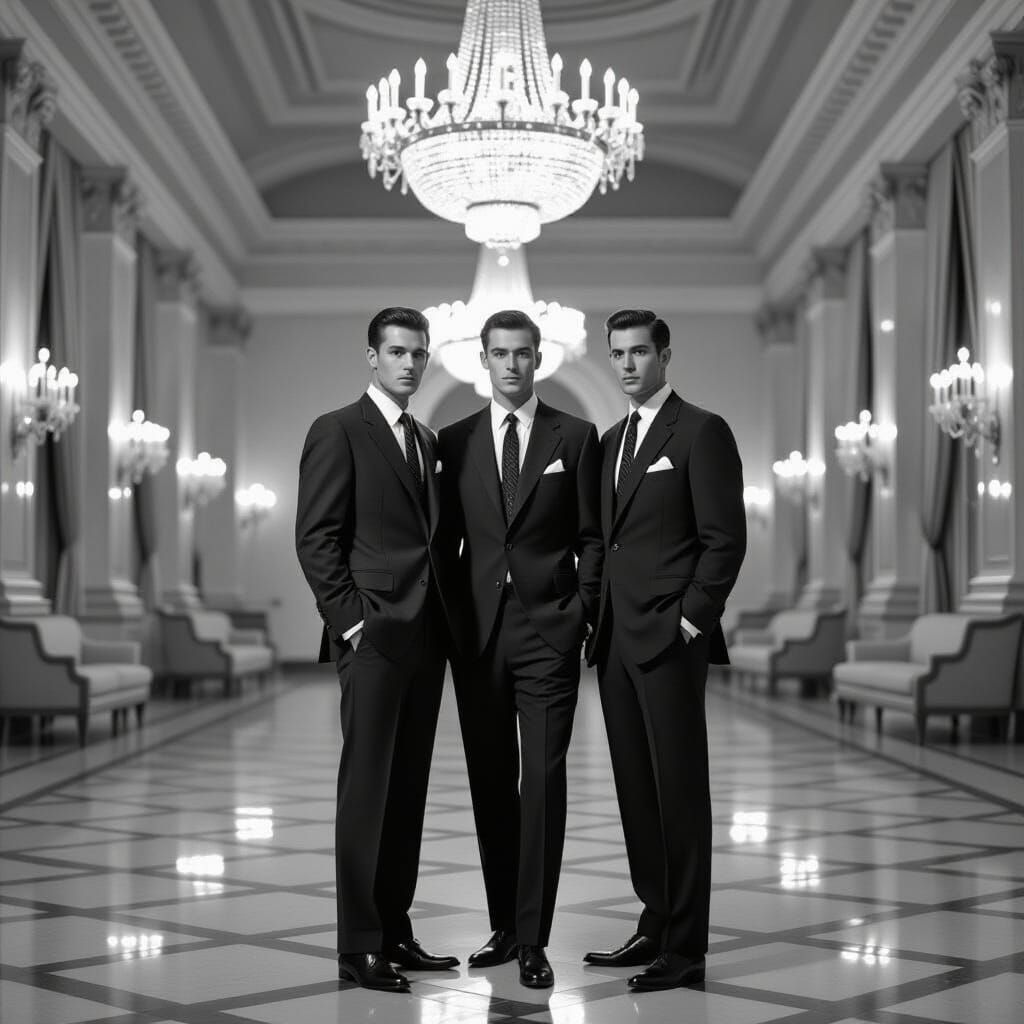 1950s Fashion Show in Black and White Photography