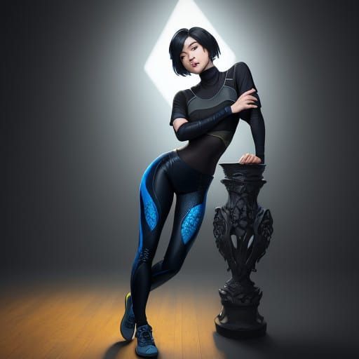 Confident Young Adult in Triadic Hues Portrait