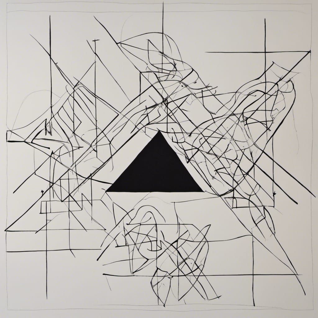 Minimalist Geometric Drawing in Outsider Art Style