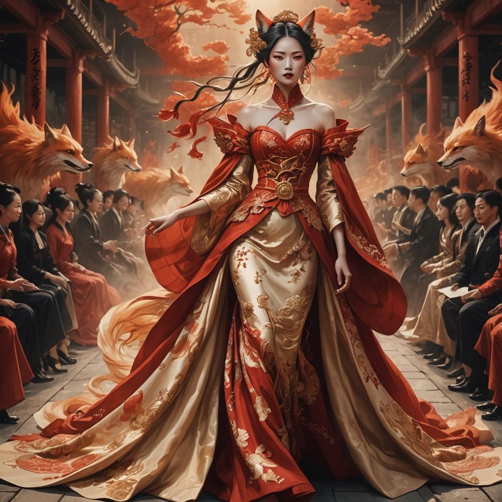 Kitsune Lady on High Fashion Runway
