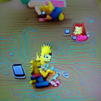 Bart Simpson Plays with Lisa