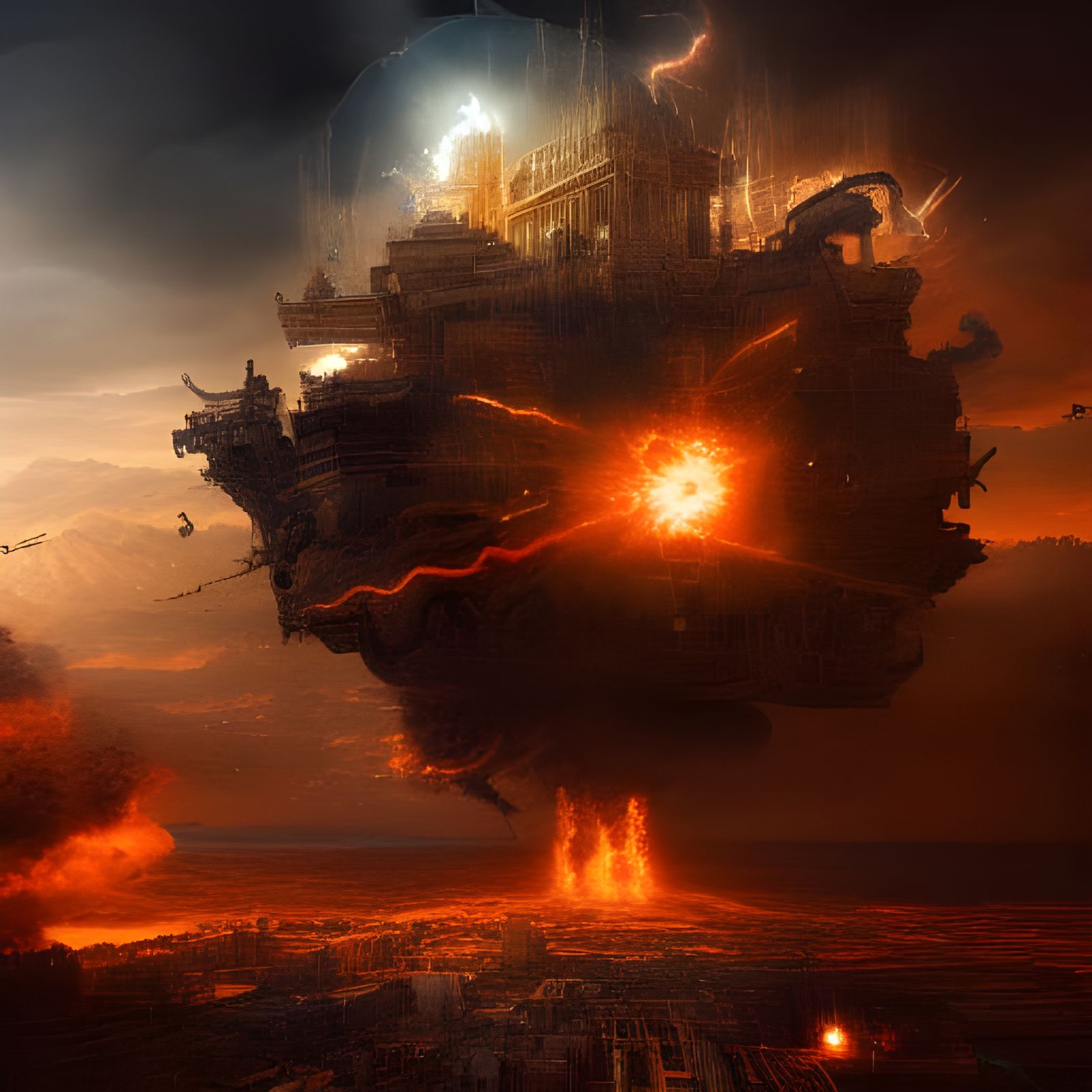 Epic God of Explosions: Cinematic Digital Painting