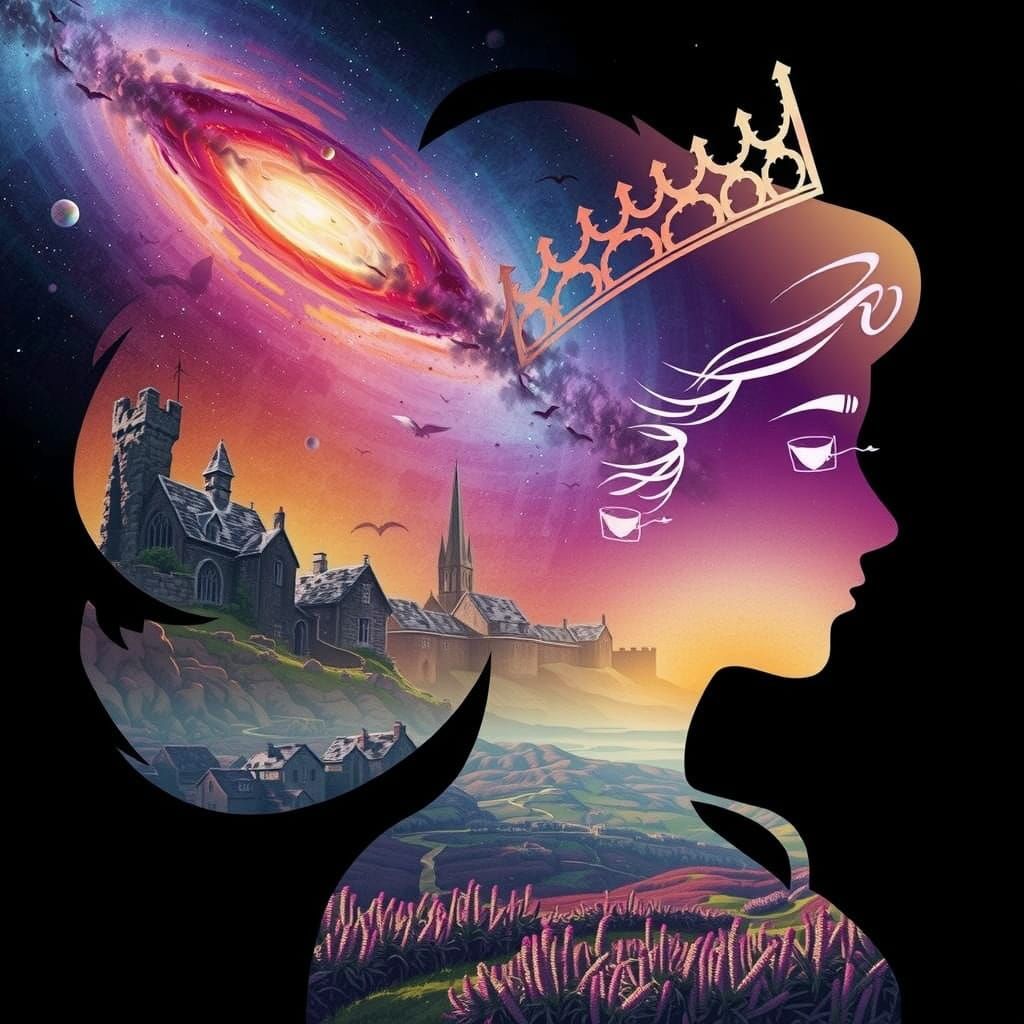 Tranquil Scottish Village at Dusk in Watercolour Style