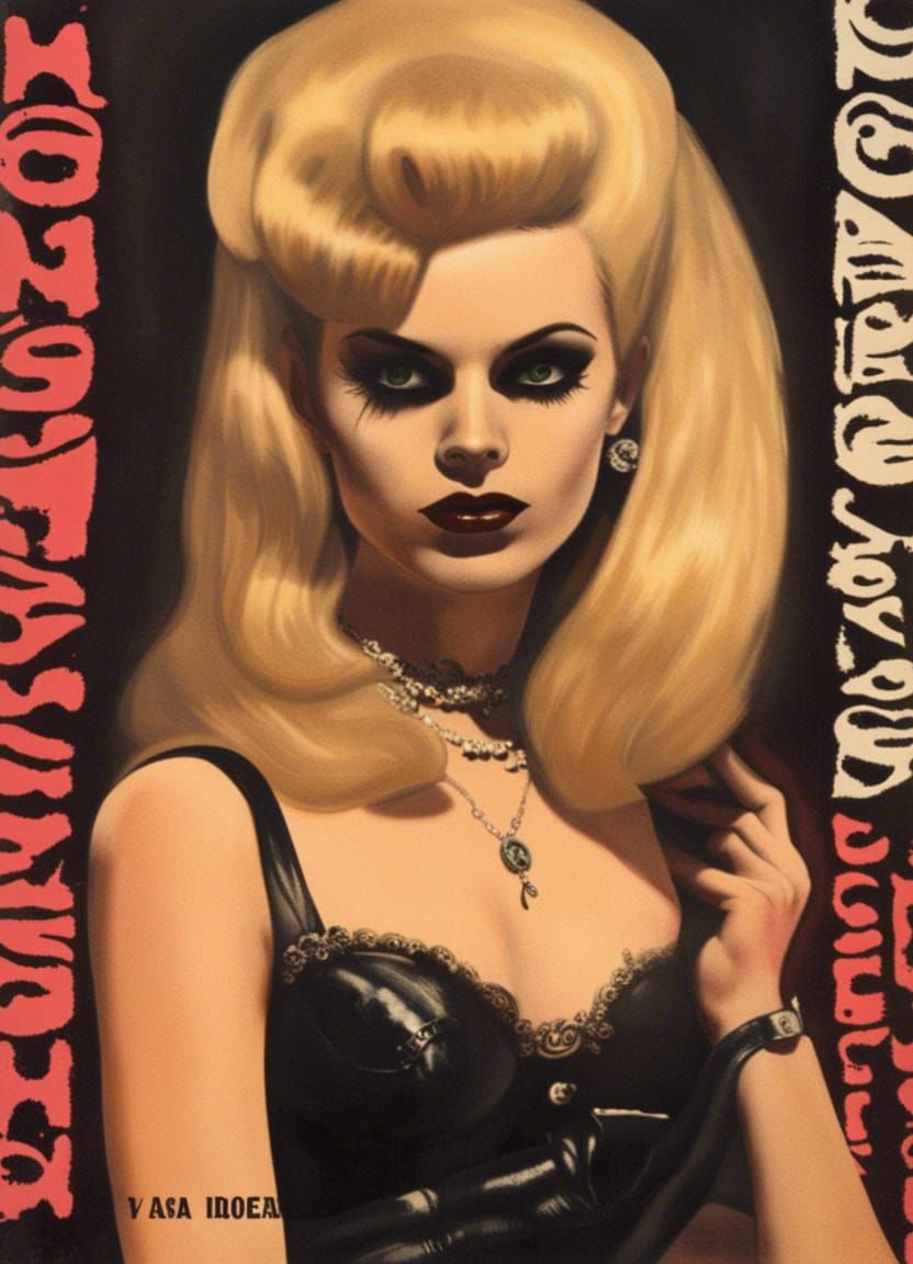 Vampire Punk Book Cover in 1960s Style