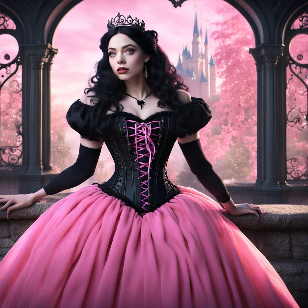 Gothic Fairytale Aurora: Detailed Matte Painting