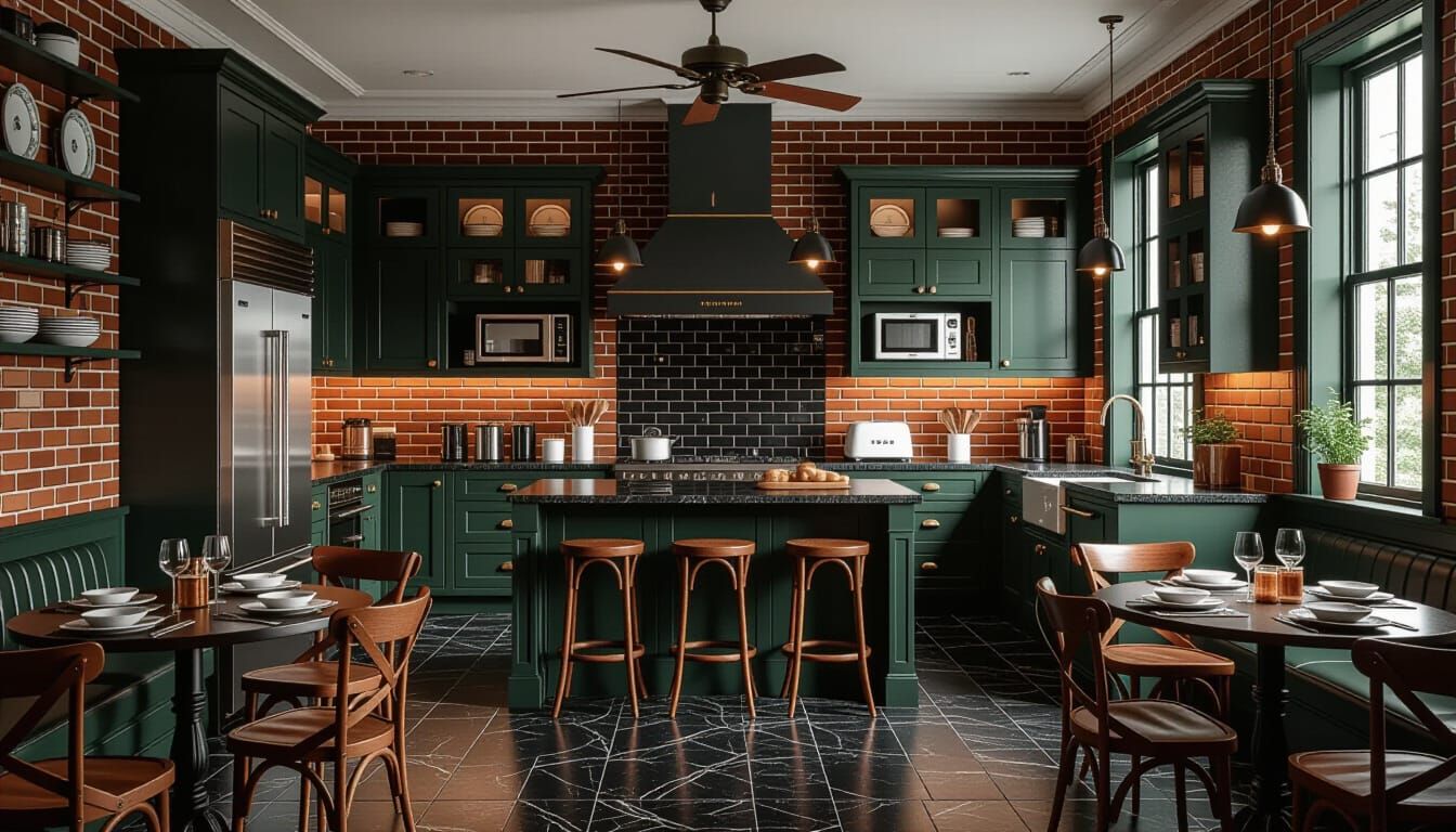 Victorian Kitchen in Dramatic Chiaroscuro Lighting