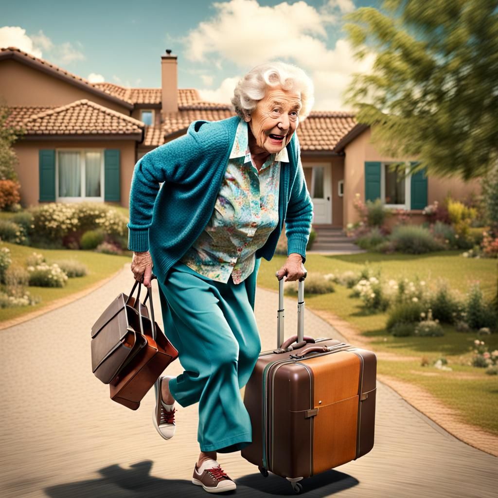 Grandma's Great Escape: A Humorous AI Image