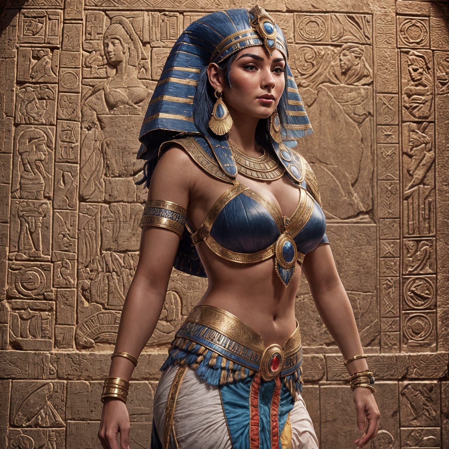 Cleopatra Backview Concept Art in Ancient Egypt