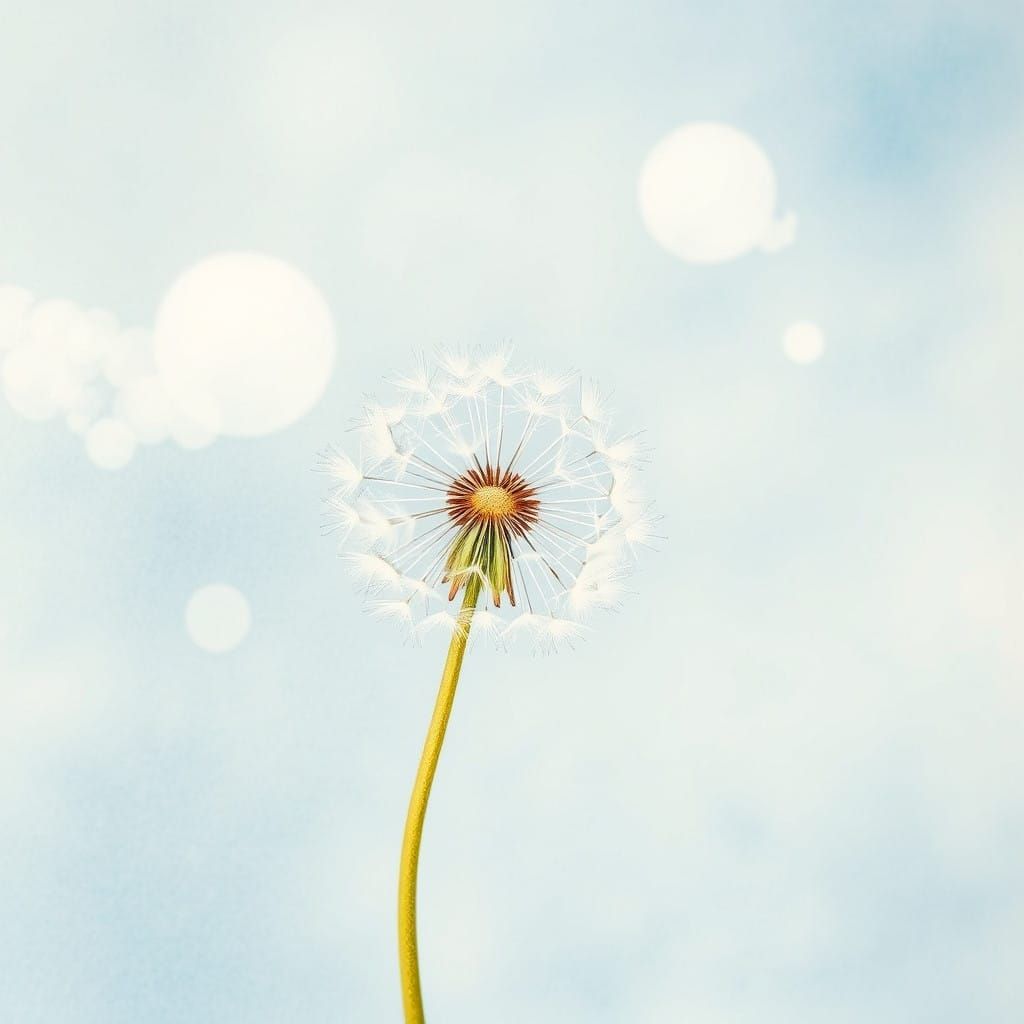 Whimsical Dandelion in Watercolor Style