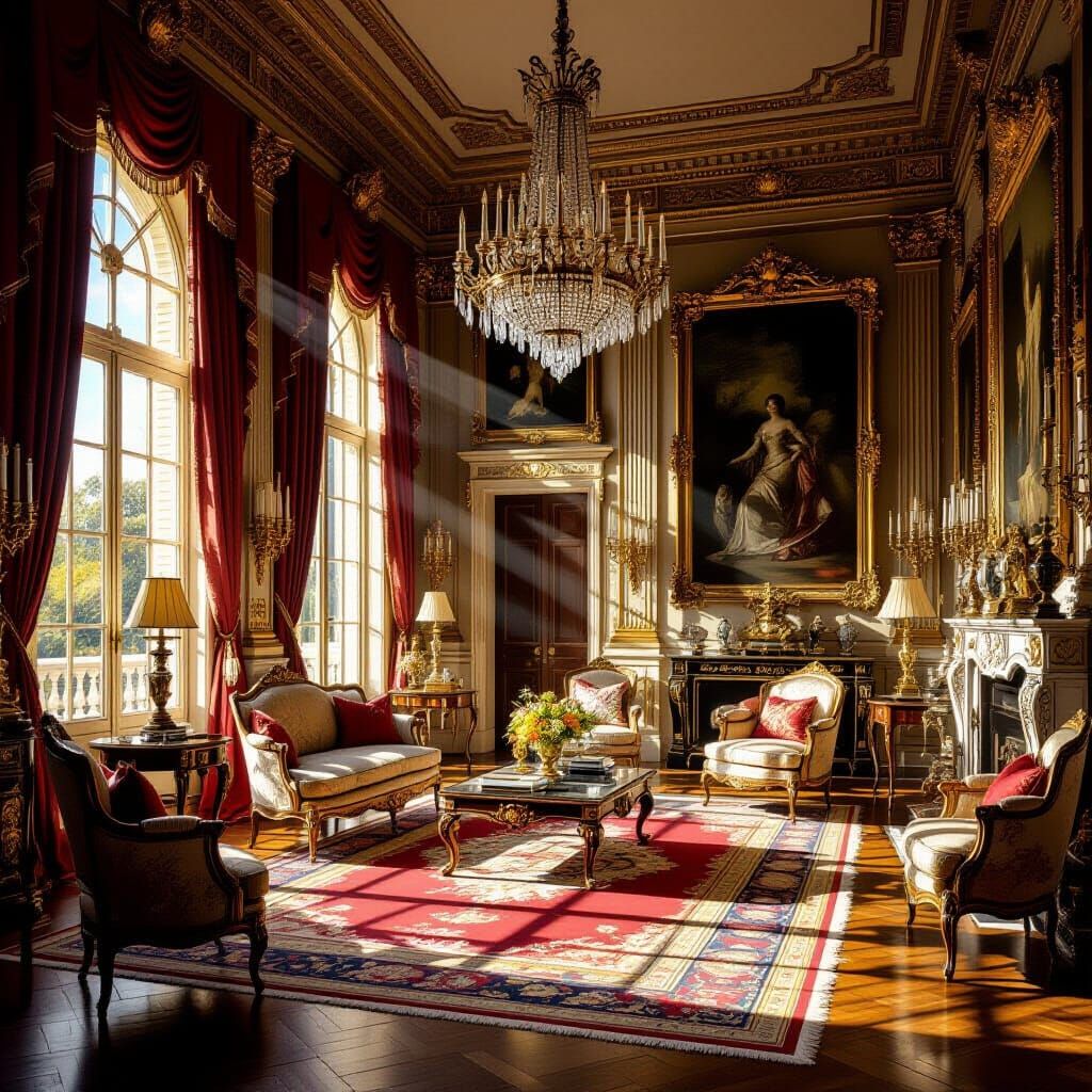 Aristocratic Mansion Drawing Room in Singer Sargent Style
