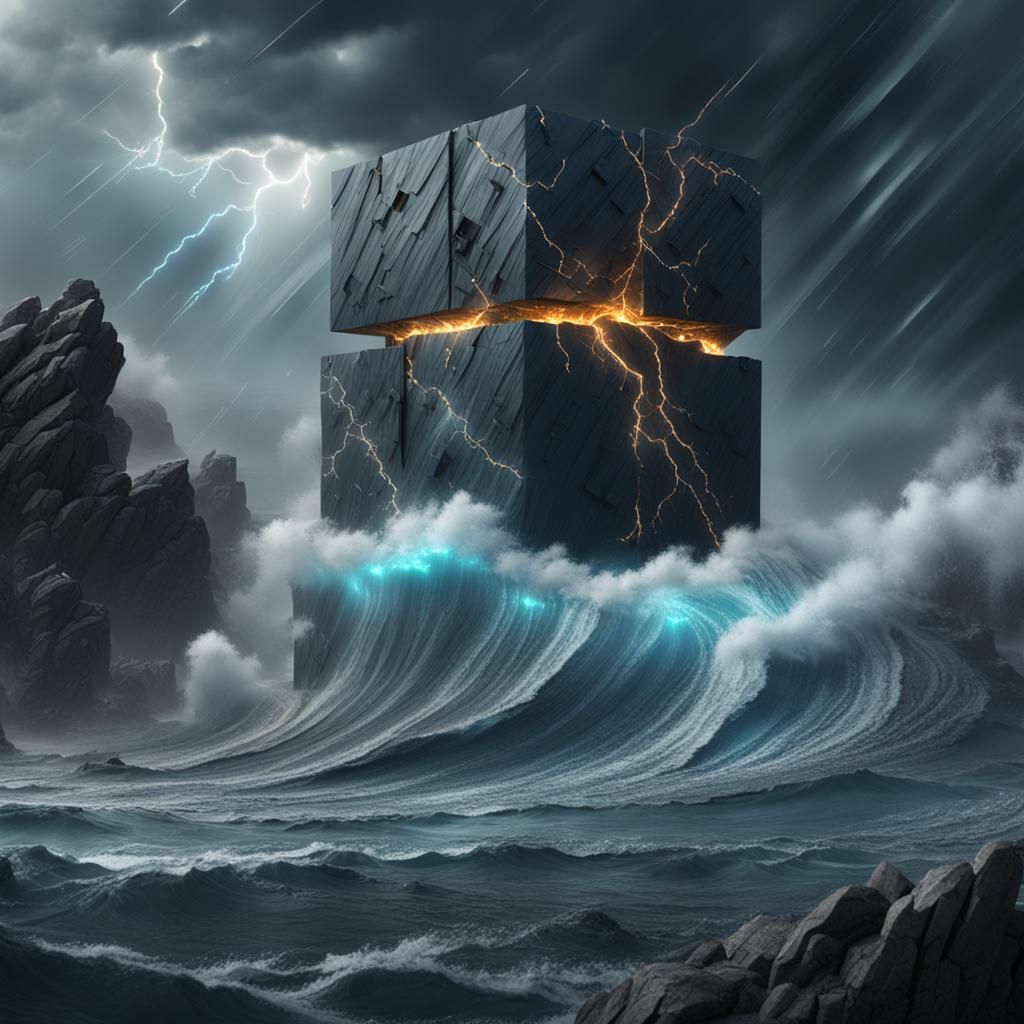 Ocean Storm in a Cube: Detailed Matte Painting