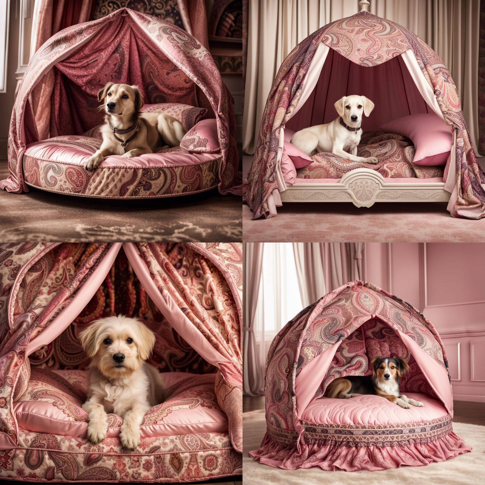 Princess canopy dog beds.