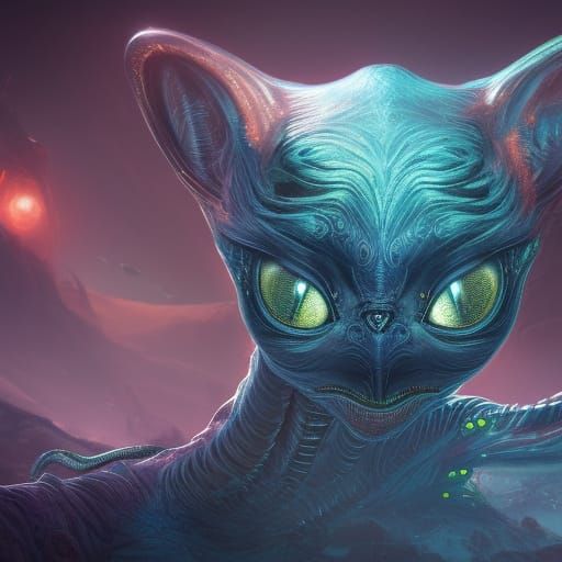 Fantastical Alien Cat Concept Art