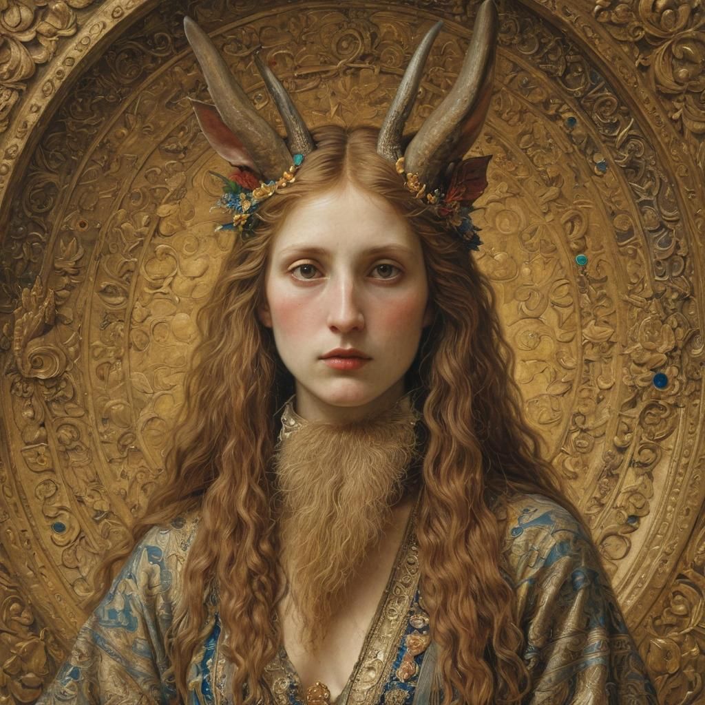 Hyperdetailed Rabbit Oil Painting in Symbolist Style