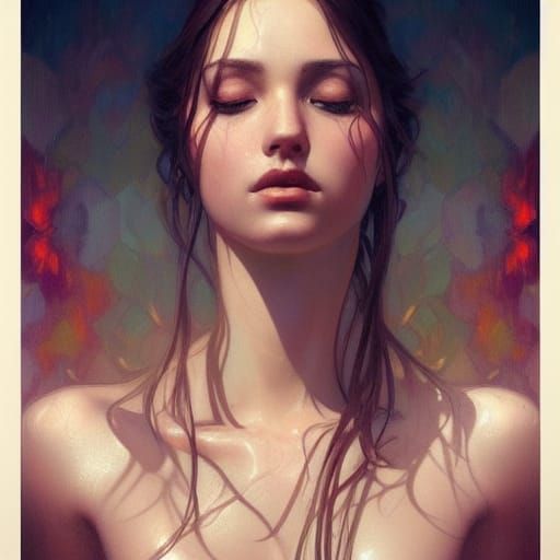 Beautiful Girl Portrait in Hyperdetailed Digital Art