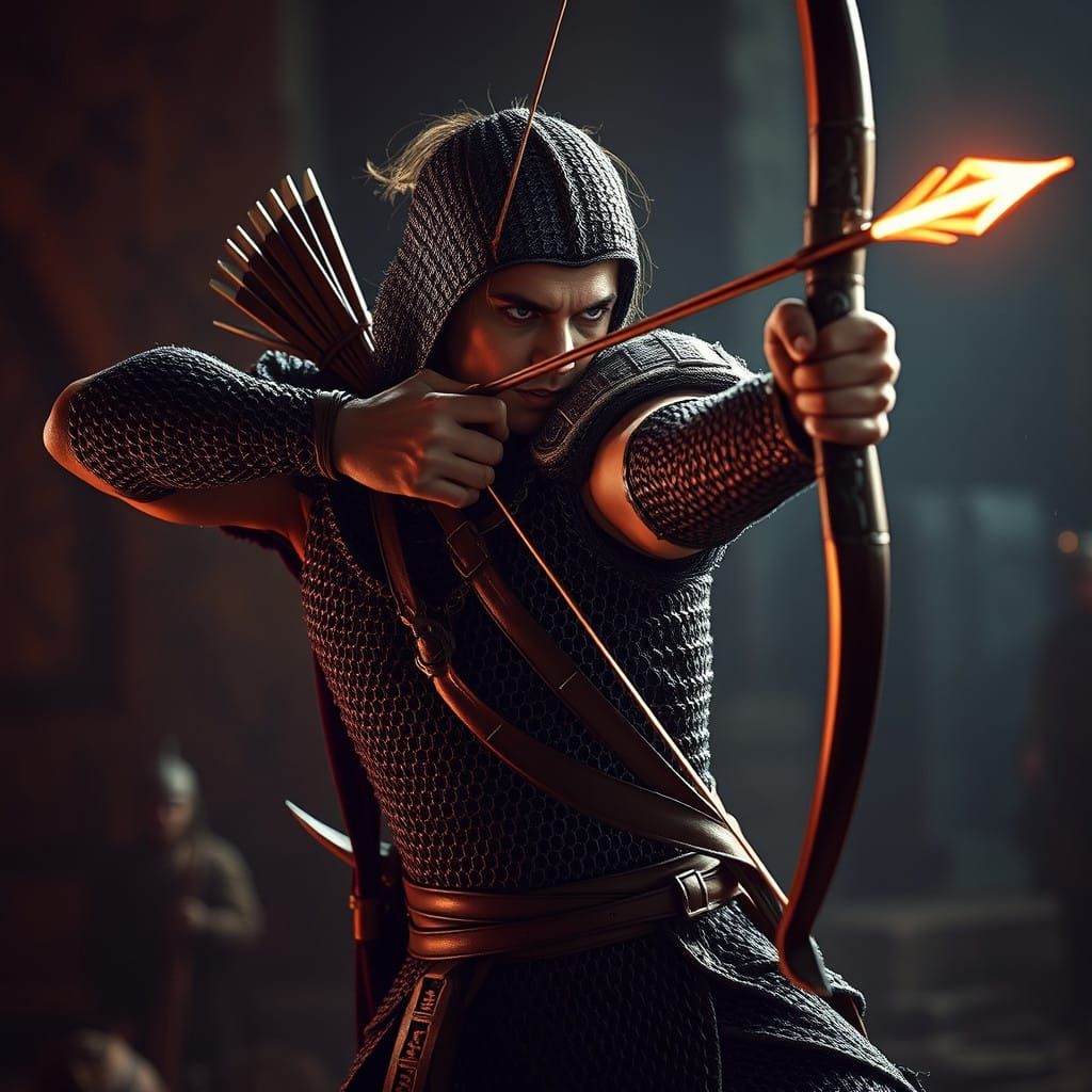 Heroic Chain Mail Archer in Fiery Epic