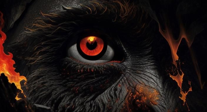 Fiery Embers in a Dark Cave