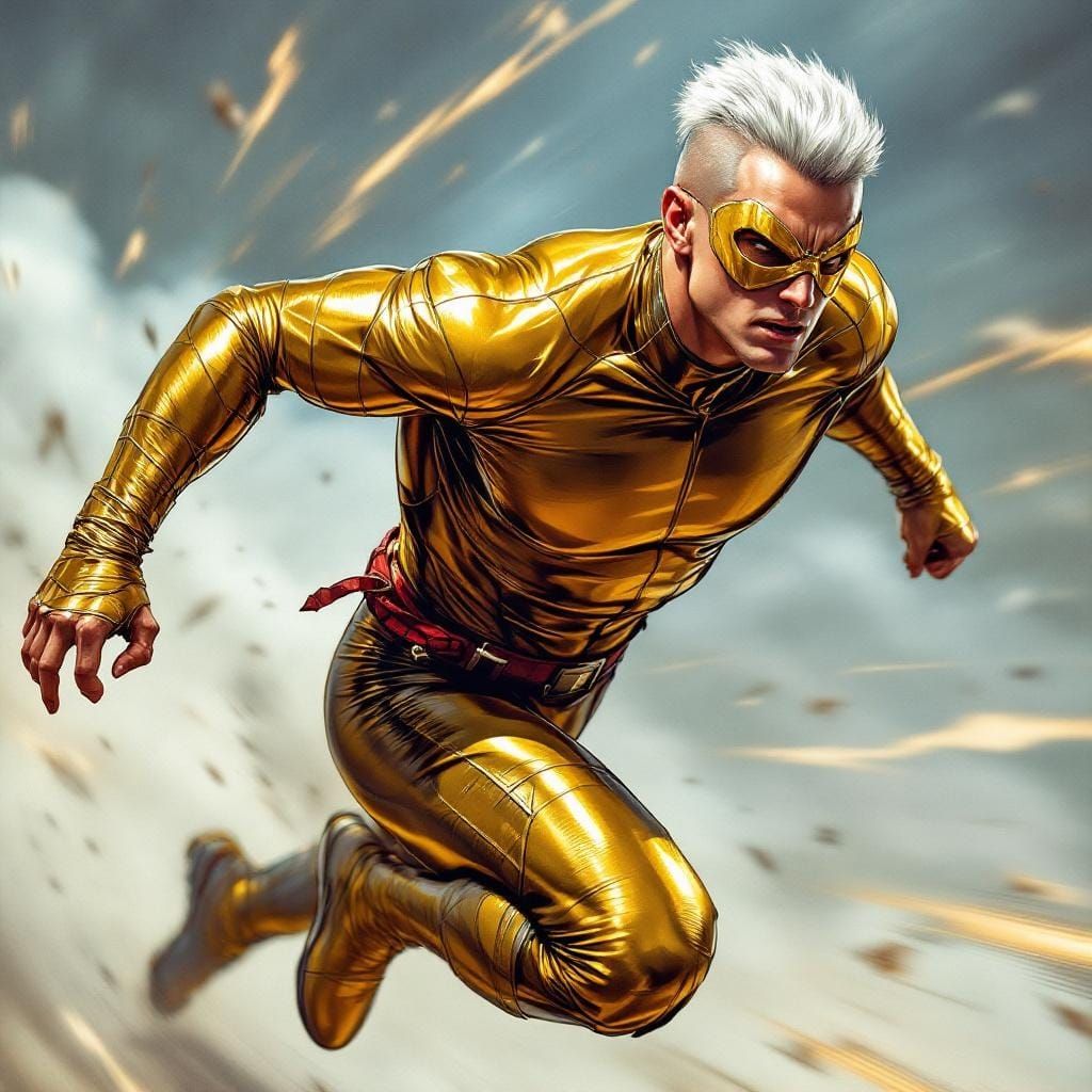 Super Speed Hero in Comic Book Style