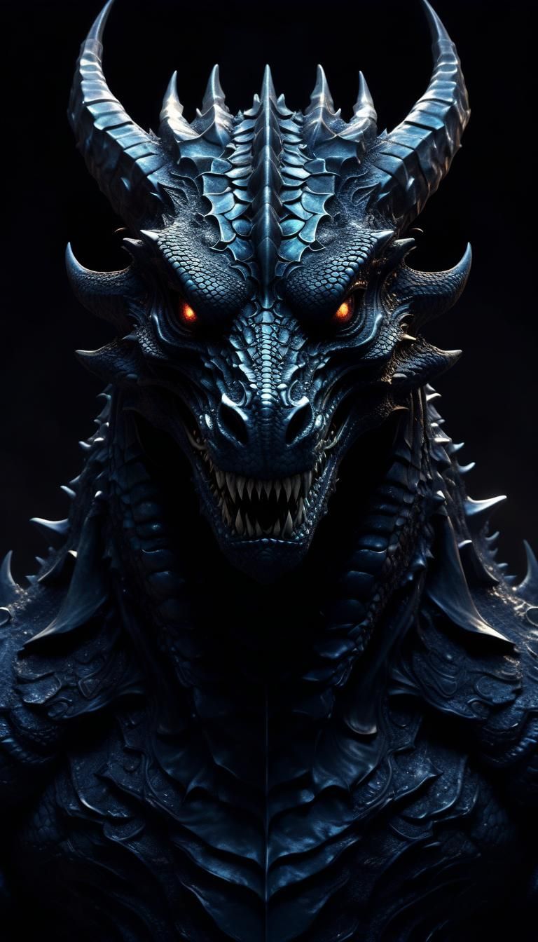 Macabre Void Dragon God in Dark Fantasy Style