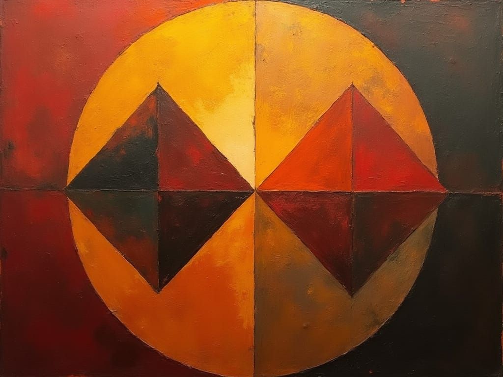 Surreal Geometric Artwork Explores Love and Mortality