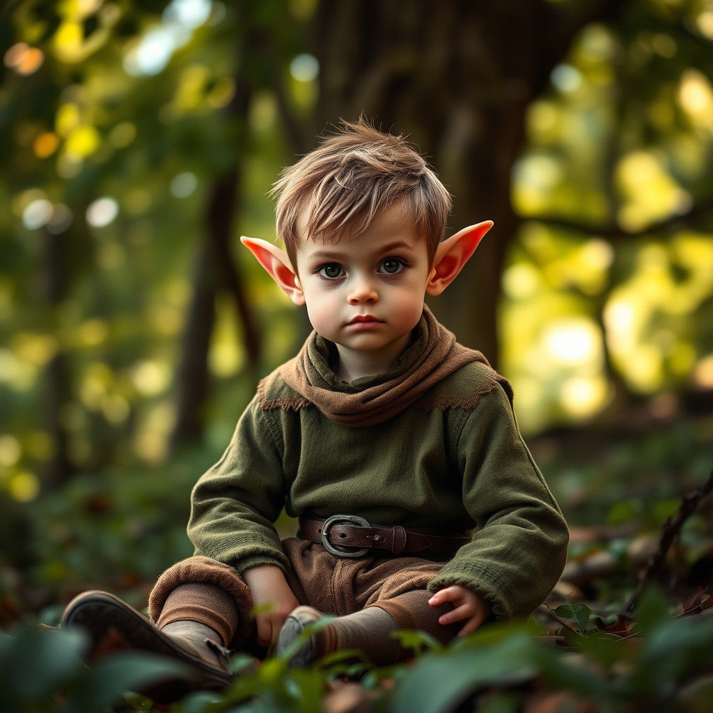 Mischievous Elf in Forest Glade, Photography by Leibovitz