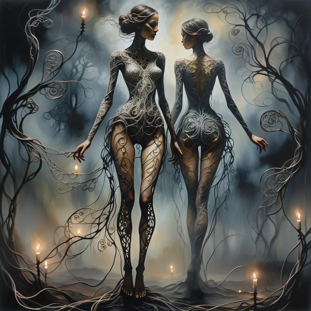 Ethereal Beauty in a Dark, Gothic Landscape